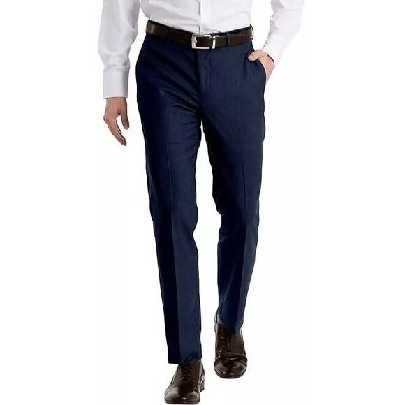 Calvin Klein Mens Size 38x30 Navy Blue Jerome Slim Fit Dress Pants Chinos - Picture 2 of 11